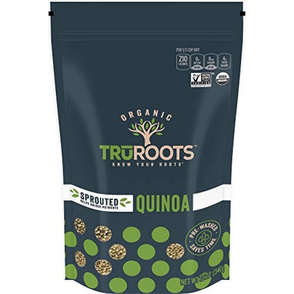 truRoots Whole Grain Sprouted Quinoa, Certified USDA Organic, Gl...