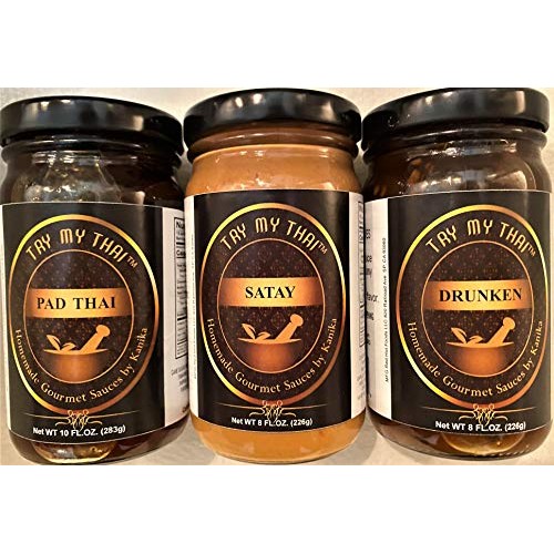 Gourmet Asian Chef Sauce Bundle - Satay Peanut Sauce, Pad Thai,
