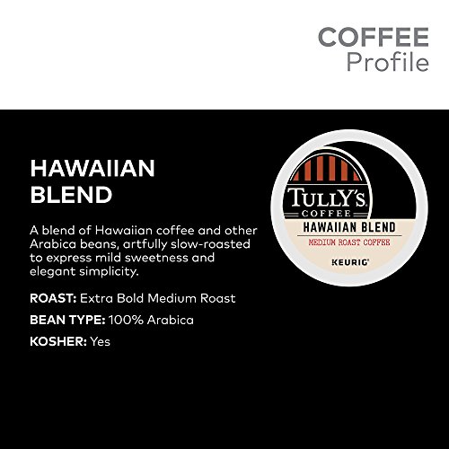 Tullys Coffee Hawaiian Blend, Medium Roast, Keurig Single-Serve