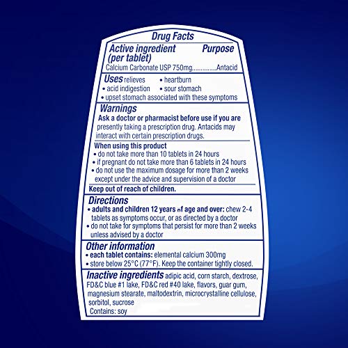 Tums Smoothies Berry Fusion Extra Strength Antacid Chewable Tabl