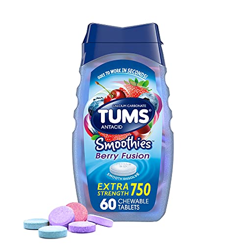 Tums Smoothies Berry Fusion Extra Strength Antacid Chewable Tabl
