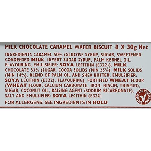 4 X Tunnocks Milk Chocolate Caramel Wafer Biscuit 8 Pack 30G