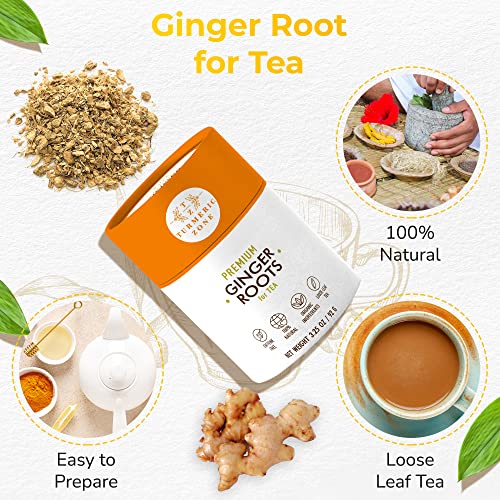 Turmeric Zone Ginger Root for Tea - Decaf Herbal Tea - 100% Orga...