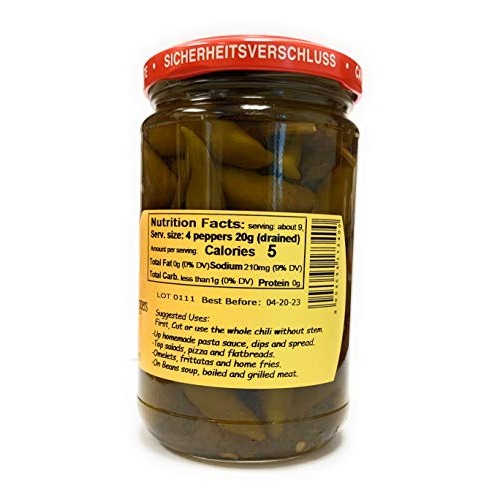 Pickled Green Hot Calabrian Chili Peppers 10 Oz By Tuttocalabria