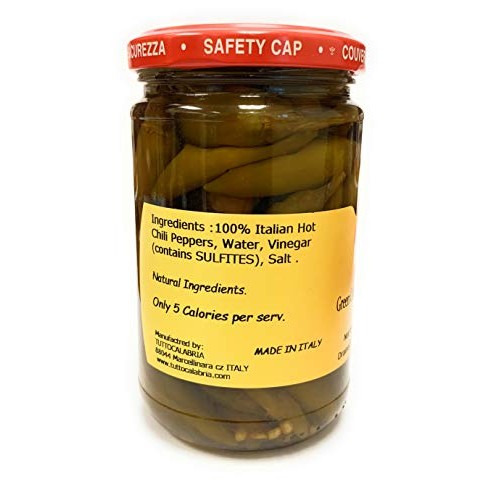 Pickled Green Hot Calabrian Chili Peppers 10 Oz By Tuttocalabria