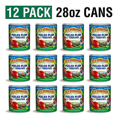 Tuttorosso No Salt Added Peeled Plum Tomatoes, 28Oz Can Pack Of