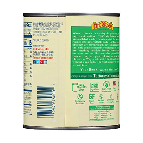 Tuttorosso Crushed Tomatoes With Basil, Gluten Free And Vegetari