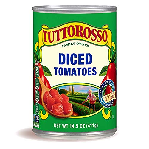 Tuttorosso Diced Canned Tomatoes, 14.5Oz Can Pack Of 6