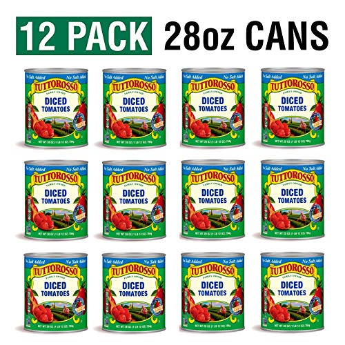 Tuttorosso No Salt Added Diced Tomatoes, 28Oz Can Pack Of 12