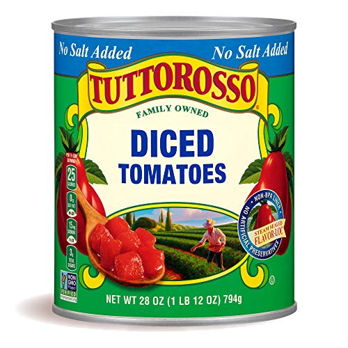 Tuttorosso No Salt Added Diced Tomatoes, 28Oz Can Pack Of 12