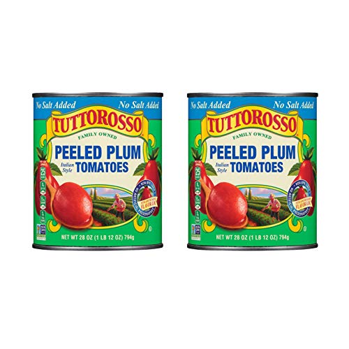 Tuttorosso No Salt Added Peeled Plum Canned Tomatoes, 28Oz Cans