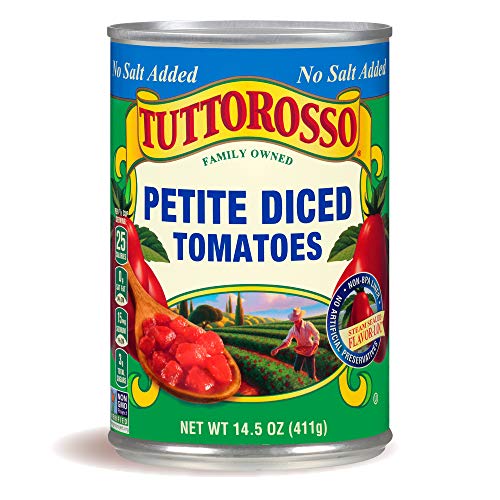 Tuttorosso | No Salt Added Petite Diced Canned Tomatoes | 14.5Oz