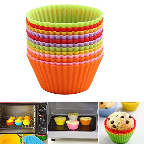 Tvoip Silicone Cupcake Liners Reusable Baking Cups Nonstick Easy