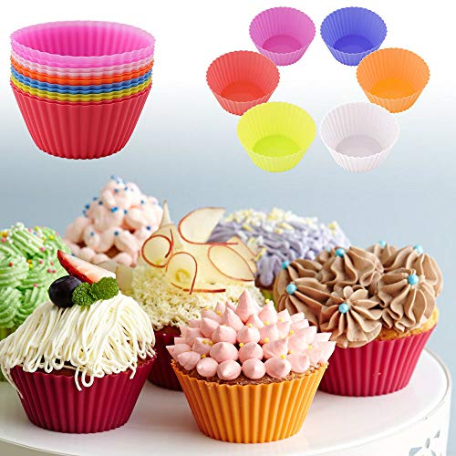 Tvoip Silicone Cupcake Liners Reusable Baking Cups Nonstick Easy