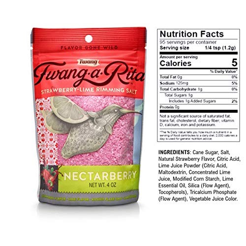 Twang-A-Rita Cocktail Rimming Salt Blend, Lime And Fruit Variety