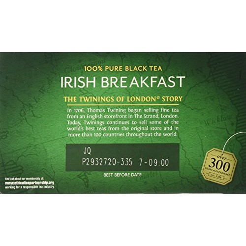 Twinings Irish Breakfast Black Bagged Tea, 50 Count