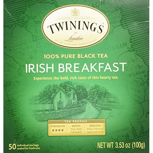 Twinings Irish Breakfast Black Bagged Tea, 50 Count
