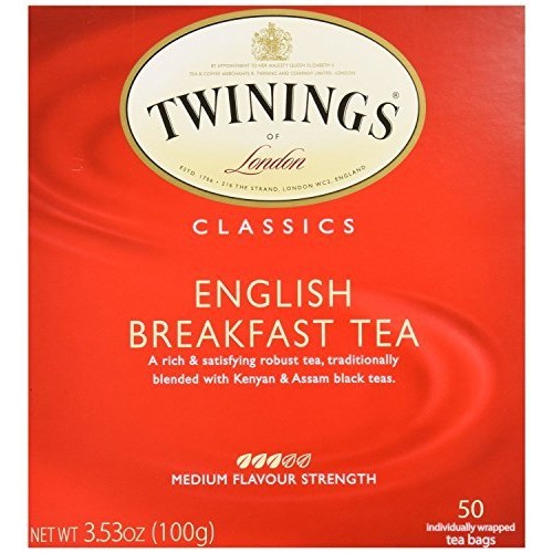 Twinings English Breakfast Tea, Tea Bags, 50-Count Boxes Pack O
