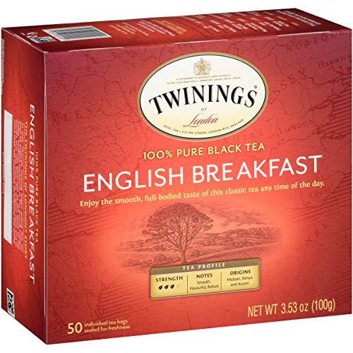 Twinings English Breakfast Individually Wrapped Tea Bags, 50 Cou...