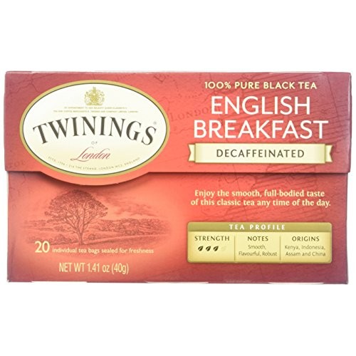 Twinings English Breakfast Tea, Decaffeinated, Tea Bags, 20 ct