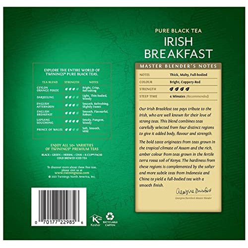 Twinings Irish Breakfast Black Tea, 100 Individually Wrapped Tea...