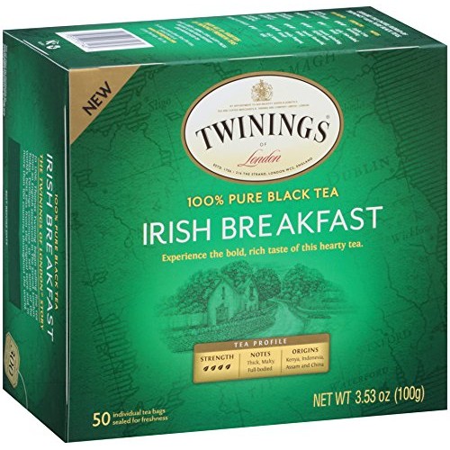 Twinings Irish Breakfast Individually Wrapped Black Tea Bags, 50...
