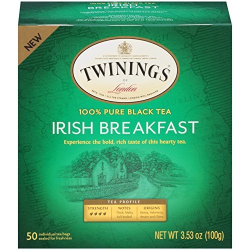 Twinings Irish Breakfast Individually Wrapped Black Tea Bags, 50...