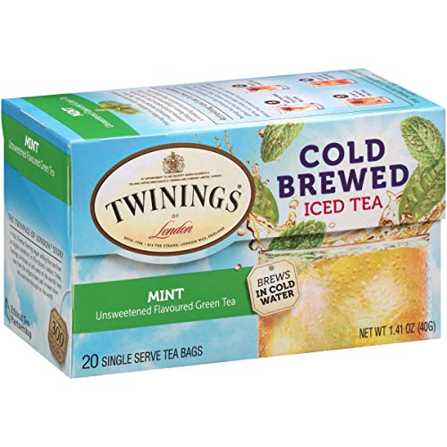 Twinings Mint Green Cold Brewed Iced Tea Bags, 20 Count Pack of 6