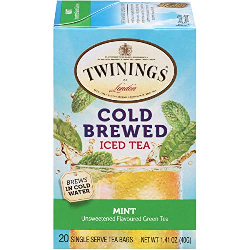 Twinings Mint Green Cold Brewed Iced Tea Bags, 20 Count Pack of 6