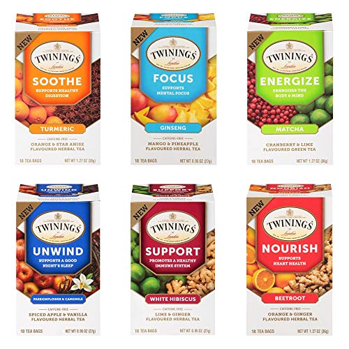 Twinings Of London Daily Wellness Tea, Variety Pack, Flavored He