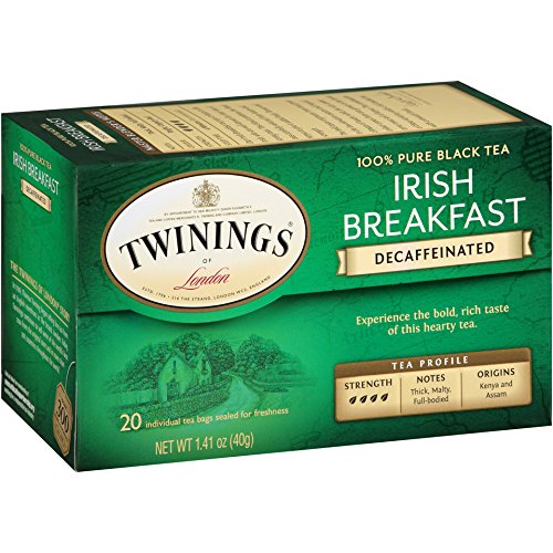 Twinings Of London Decaffeinated Irish Breakfast Tea, 20 Count