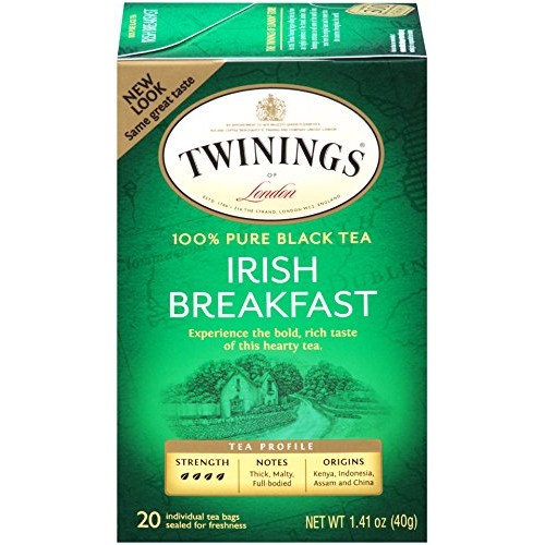 Twinings of London Irish Breakfast Black Tea Bags, 20 Count