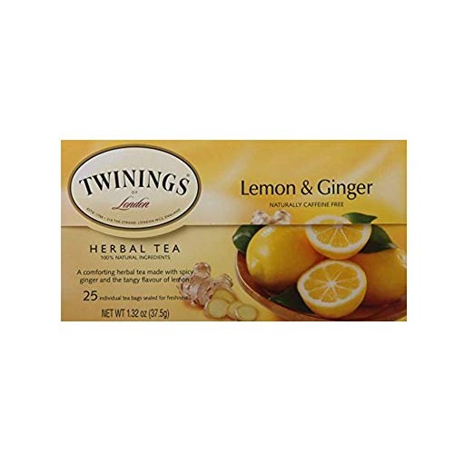 Twinings Of London Lemon &Amp; Ginger Herbal Tea Bags, 25 Count