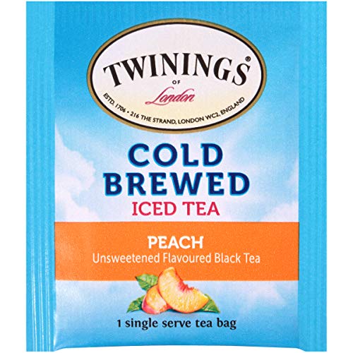Twinings Peach Cold Brewed Iced Tea Bags, 20 Count Pack of 6 Twinings Peach Cold Brewed Iced Tea Bags, 20 Count Pack of 6
