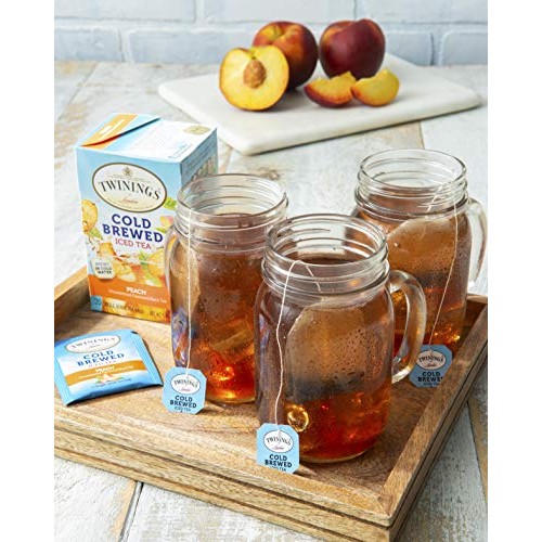 Twinings Peach Cold Brewed Iced Tea Bags, 20 Count Pack of 6 Twinings Peach Cold Brewed Iced Tea Bags, 20 Count Pack of 6