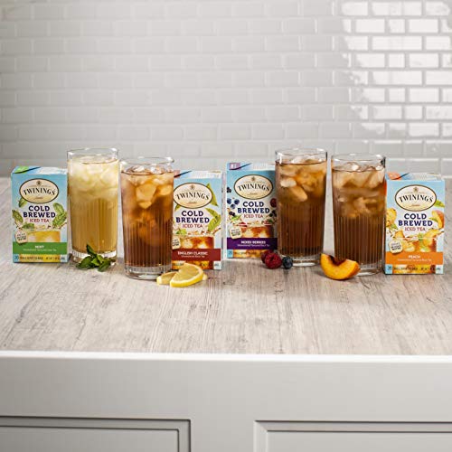 Twinings Peach Cold Brewed Iced Tea Bags, 20 Count Pack of 6 Twinings Peach Cold Brewed Iced Tea Bags, 20 Count Pack of 6