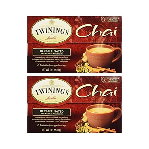 Twinings Tea Chai Tea, Decaf, 20 Ct Pack Of 2