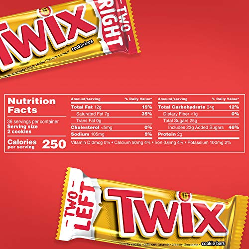 Twix Caramel Chocolate Cookie Candy Bar Singles, 1.79-Ounce Bar