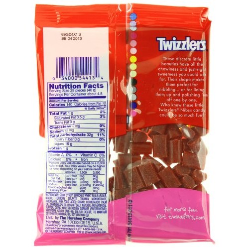 Twizzlers Licorice Candy, Black Licorice Nibs, 6 Ounce Pack Of 12