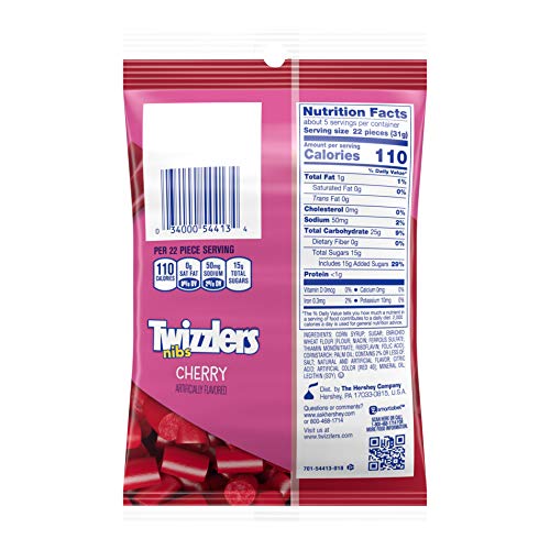 Twizzlers Nibs Cherry Licorice Candy, 6 Ounce, Bag, 12 Count