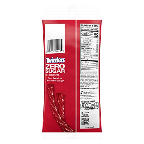 Twizzlers Bulk Sugar Free Strawberry Licorice Candy 2.5 Oz Bag,