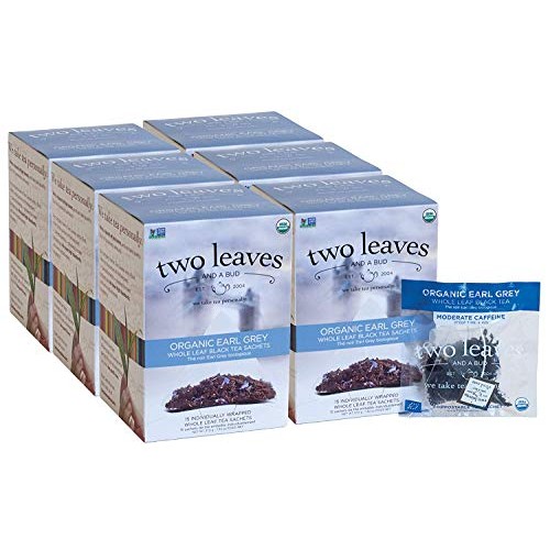 Two Leaves And A Bud Organic Earl Grey Tea Bags, Whole Leaf Blac
