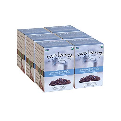 Two Leaves And A Bud Organic Earl Grey Tea Bags, Whole Leaf Blac