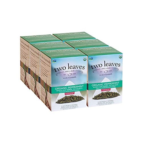 Two Leaves And A Bud Organic Peppermint Herbal Tea Bags, 15 Coun