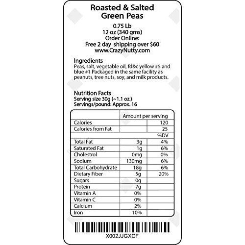 Roasted &Amp; Salted Green Peas - 12 Ounces, Great Healthy Snacks Fo