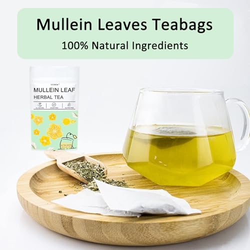 TZTZBOM Organic Mullein Leaf Tea Lung Detox Cleanse Tea, 20 Tea ...