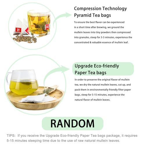 TZTZBOM Organic Mullein Leaf Tea Lung Detox Cleanse Tea, 20 Tea ...