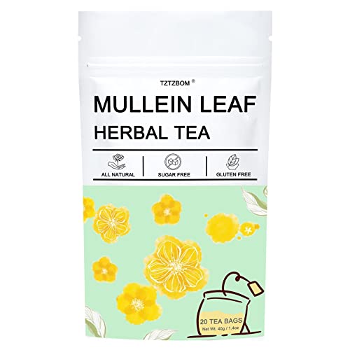 TZTZBOM Organic Mullein Leaf Tea Lung Detox Cleanse Tea, 20 Tea ...