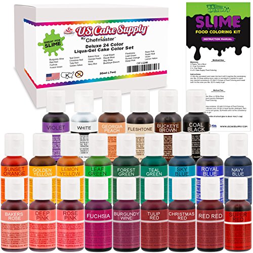 24 Color Food Coloring Liqua-Gel Decorating Kit Primary And Seco