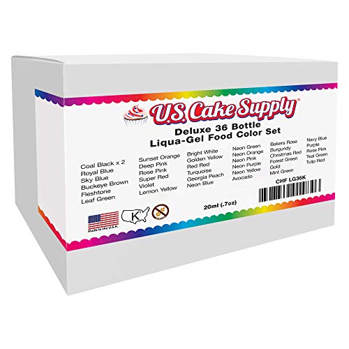 U.S. Cake Supply 36 Color Cake Food Coloring Liqua-Gel Decoratin